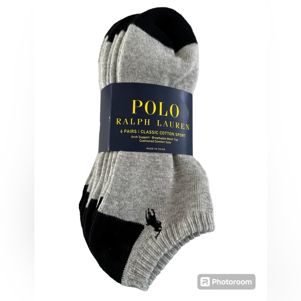 POLO RALPH LAUREN 6 PACK CLASSIC SPORT SOCKS.NWT.MSRP$29.00